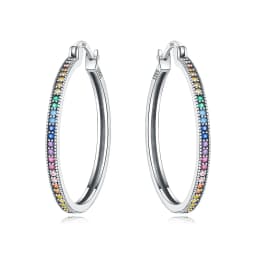 Orstarry S925 Sterling Silver Colorful Wavy Earrings Versatile Hoop Earrings For Women Jewelry Original Party Gifts