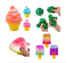 120+Pieces Assorted Squishy Figures Blind Box Surprise Toy Slow Rising Soft Fidget Toys Featuring Moai Head Panda Rabbit Stress*