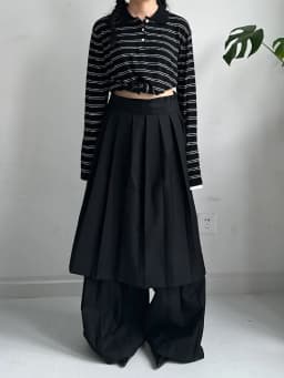 [EAM] High Elastic Waist Black Pleated Bandage Long Wide Leg Pants New Trousers Women Fashion Tide Spring Autumn 2026  1DJ3936