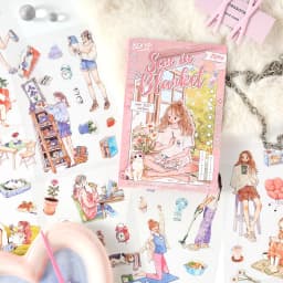 Mr. Paper 20pcs/Pack Cute Character PET Sticker Book for DIY Journal Phone Case Scrapbook Envelope Greeting Card Calendar