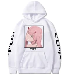 Harajuku Anime Darling In The Franxx Zero Two Graphic Print Hooded Men Women Hoodies Casual Sweatshirt Female Trendy Pullover