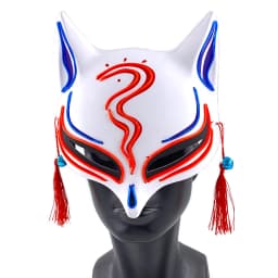 Holiday Light Up Neon Half Face Mask Flashing in Dark Fox Mask Halloween LED Luminous Fox Mask for Women Girl Cosplay Props
