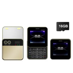 SERVO Rotatable Screen Mini Mobile Phone 2G GSM Dual SIM Speed Dial Magic Voice FM Radio MP4 Side Slider Square Button Cellphone