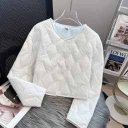 Thickened Fleece Inner Cotton Jacket Women's Base Layer Short Style Shoulder Protection Long Sleeve down Cotton Coat Outerwear