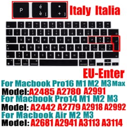 Compatible Keyboard Cover for 2022 MacBook Air 13.6 M2 A2681/2021 2023 MacBook Pro14 16 M1 A2442 A2485 A2779 A2780 with Touch ID