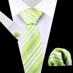 Business Tie For Men Set Necktie Cufflink Classic Handkerchief Suit For Wedding High Quality Stripe Tie Set Formal Gravata Gift