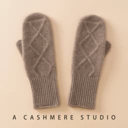 Winter High-Quality 100% Goat Cashmere Knitted Gloves Women Soft Warm Stretch Knit Mittens Full Finger Guantes Female Mittens