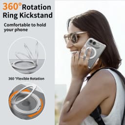 360° Magnetic Bracket Case For iPhone Duo For Magsafe Transparent Shockproof Hard Back Cover Funda