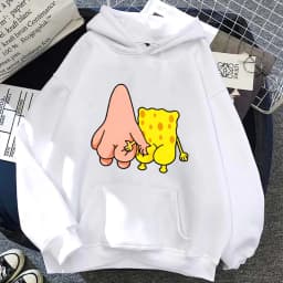 2026 New Fun SpongeBob SquarePants And Patrick Star Men's Fashion Sports Couple Style Plus Big Hoodie