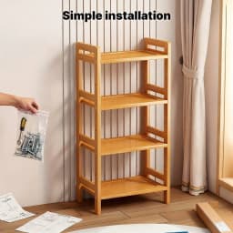 LOVEWE 4-Tier Bamboo Storage Shelf, Multifunctional Organizer Rack For Kitchen, Bathroom & Living Room, Durable Space-Saving Unit/sh260311163638432022411