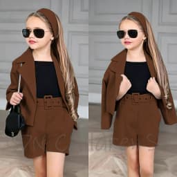 Customized Girl Outfit Solid Yellow Notch Lapel Girl Suits High Quality Party Birthday Children Clothing(Jacket+Short Pants)