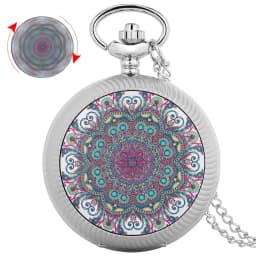Silver Vintage Quartz Pocket Watch Rotable Hearts Patterns Full Hunter Necklace Pendant Pocket Clock Men Women New Arrival 2022