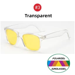 VIVIBEE Classic Night Vision Glasses Men Square Polarized Lenses UV400 Yellow Sunglasses for Women 2026 Driving Goggles