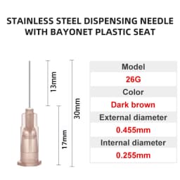 100pcs 13mm Dispensing Needle Glue Needle 0.5 Inch Suitable for All Glues Liquid Solder Paste Adhesives Dispenser Needle