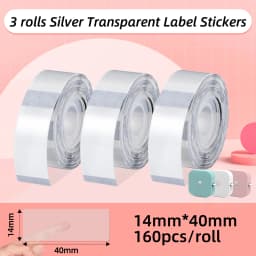 Phomemo Q30 Label Sticker White Transparent Waterproof Adhesive Thermal Paper Home Office Name Sticker Label Tape 3 Rolls/Box