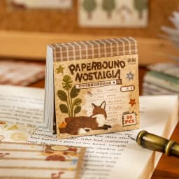 TIANZI 50 Sheets Retro Sticky Notes Sticker Book Cartoon Animal Journal supplies Collage Stickers Aesthetic Creative Stationery
