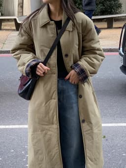 Elegant Long Cotton Jacket Women's Loose Knee-Length Plaid Coat Winter Warm Stylish Korean Version Oversize Outerwear