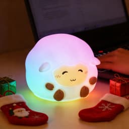 Cute Silicone Squishy Fox Rabbit Night Lamp Dimmable Rechargeable Nursery Nightlight with Timer & Touch Sensor for Bedside Table