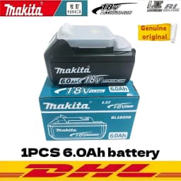 Original Makita 18V BL1860 6Ah Lithium Battery Power Tool Battery Replacement LXT BL1850B BL1840 18V Screwdriver with Battery MA