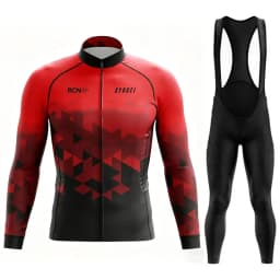 Rvouei Team Autumn Cycling Jersey Bib Pants Set Ropa Ciclismo Bicycle MTB Clothing Road Bike Suit Men Long Sleeve Bicicleta Set