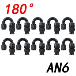 10x Universal Straight 0 45 90 180 Degree AN3 AN4 AN6 AN8 AN10 AN12 Hose End Fitting Hose Adapter For Swivel PTFE Oil Fuel Line