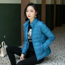 Winter Women's Light Down Hooded Jacket,Red Blue Khaki Green Available,European Size S-XXL,Women Coats
