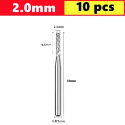 10pcs PCB Corn End Milling Cutter 0.5-3.175mm, 3.175mm (1/8) Shank Hard Alloy PCB Milling Cutter CNC Cutting Milling Cutter