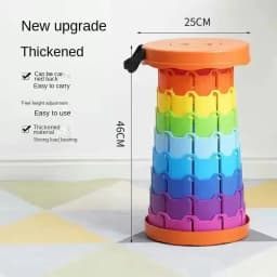 Hot Portable Folding Telescopic Stool Lightweight Plastic Subway Queuing Chair and Outdoor Camping Fishing with Carry Bag
