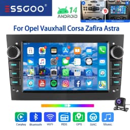ESSGOO 7" Android 14 Car Stereo Radio Carplay Android Auto For Opel Vauxhall Corsa C/D Antara Astra Zafira RDS Wifi Mirror Link