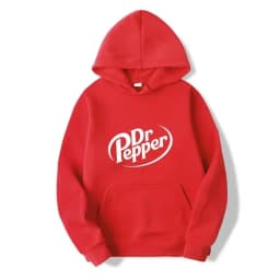 2026 Autumn Warm Dr Pepper Letter Printed Hoodies Street Men Fashion Fleece Sweatshirts Casual Unisex Pullover Tops Fashion Tre