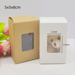10pcs 5cm Series Size Rectangular Gifts Window Packaging Boxes 5x5x8/10/12/15/20cm Paper Box White Home Party Supplies Box