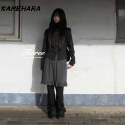 KAMEHARA Korean Fall Pant Girl's Striped Patchwork Ruffle Edge Retro Y2k Light Asian Fake Two-piece Layered Slimming Skirt Pants