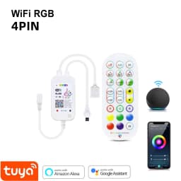 12V Tuya Smart WIFI Controller RGB/Single Color LED Strip Accessory Connector Smart Life APP Control for Alexa Google Assistant