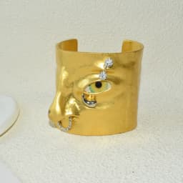 Exaggerated Vintage Alloy Plated Eyes Cuff Bracelet For Women Fashion Jewelry Gorgeous Hand Open Bracelet Accessory