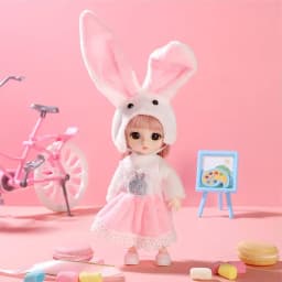 16cm DIY Dress Up Doll BJD Doll 1/12 with Clothes and Shoes Movable 13 Joints Cute Sweet Face Girl Gift Child Toys Princess Doll