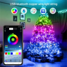 20M Smart App Control LED Fairy Lights USB Remote RGB BT Christmas Tree String Lights Garland for Wedding Holiday New Year Decor