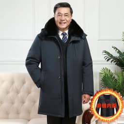 Men's Down Coat And Parkas Windbreaker Puffer Jacket Overcoat Winter Padding Man White Goose Down Jacket Removable Liner HXY1273