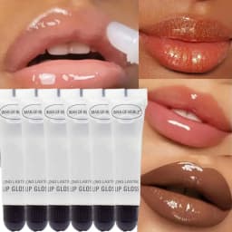 6Pcs Fruity Flavor Watery Glossy Lip Gloss Set Clear Lip Gel Hydrating Moisturizing Lip Gloss Women Lips Makeup Wholesale