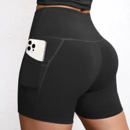 Solid Color Yoga Pants With Pockets Quick Drying High Waisted Gym Push Up Yoga Shorts for Woman Breathable Workout Fitness Short