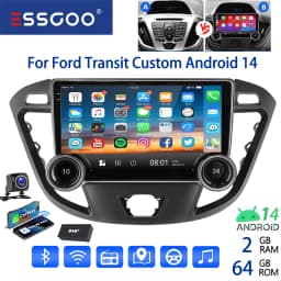 ESSGOO 10" Android 14 Car Stereo Radio For Ford Transit Custom 2012-21 Carplay Android Auto GPS Navi FM WiFi BT RDS Mirror Link
