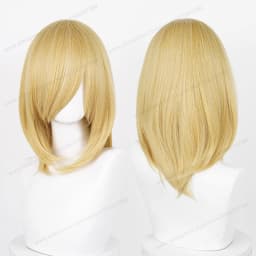 Anime 40cm Medium Basic Synthetic Bang Blond Cosplay Wig Black White Red Pink Green Brown Gold Blue Women Heat Resistant Hair