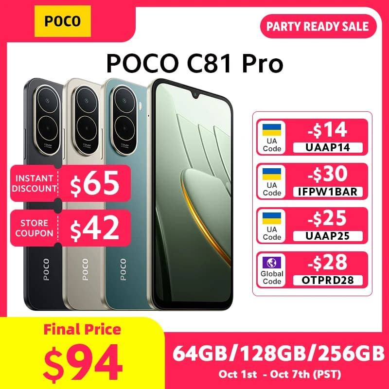POCO C81 Pro Smartphone Global Version UNISOC T7250 6.9" 120Hz display 6000mAh battery 13MP AI dual camera