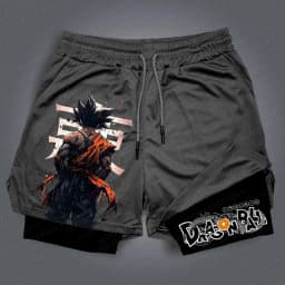 2026 New Dragon Ball Anime Goku Peripheral Printed Double-layer Shorts, Summer Men's Sport Loose Comfortable Breathable Pants