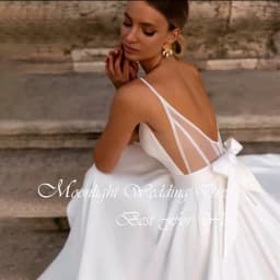 Modern Pleat Bow V-Neck A- Line Wedding Dress 2026 Sleeveless Spaghetti Straps Backless Bridal Gown Vestidos De Novia Customized