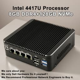 12th Gen Intel Pentium 4417U 2.5G Soft Router 4X I226-V LANS RJ45 Fanless Mini PC HD DP USB-C PfSense OPNsense Firewall PVE ESXI
