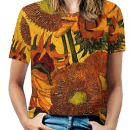 Vincent Van Gogh T-Shirts Irises Flower Print Street Fashion Oversized T Shirt Short Sleeves Trendy Tee Shirt Summer Clothes