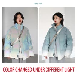 CHIC VEN Women's Down Coat Reflective Gradient Thickened Women Bread Coats 90 White Duck Down Jacket Warm Overcoat Winter 2024