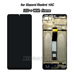6.71"Tested For Xiaomi Redmi 10C LCD Display Touch Screen Frame and Battery Cover Assembly For Redmi 10C Display Replacement