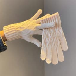 Women's Warm Gloves Winter Touch Screen Plus Fleece Gloves Cold Warm Wool Knitted Gloves Outdoor Coodproof Skiing Snow Mittens