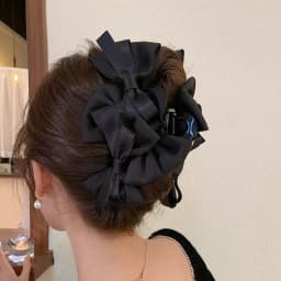 Girl's New Claw Clips Korean Version Sweet Style French Style Bow Hair Clips Women's Claw Clips Large Shark Clip Kawaii Headwear